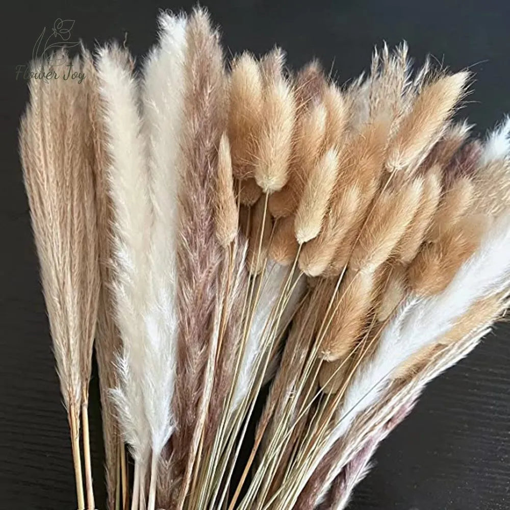 Fluffy Pampas Dried Flowers Bouquet 100Pcs for Wedding Ramadan Decoration Dining Home Table Decor Accessories Artificial Plants